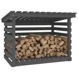 Firewood Rack Grey 108x73x79 cm Solid Wood Pine 822229