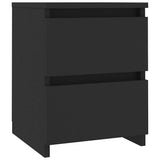 Bedside Cabinet Set of 2 Black Engineered wood 30x30x40 cm 800516