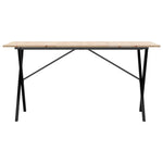 ZNTS Dining Table X-Frame 140x80x75 cm Solid Wood Pine and Steel 3282698