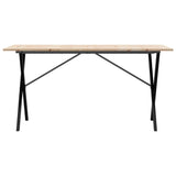 ZNTS Dining Table X-Frame 140x80x75 cm Solid Wood Pine and Steel 3282698