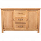 Sideboard with 3 Drawers 110x33.5x70 cm Solid Oak Wood 241677