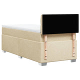Box Spring Bed with Mattress Cream 90x200 cm Fabric 3285783