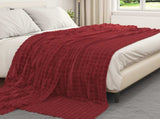 Throw Blankets 6 pcs Bordeaux Red 270 x 240 cm Fleece 42016972