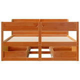 Bed Frame without Mattress Wax Brown 140x190 cm Solid Wood Pine 3307136