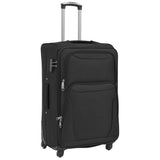 3 Piece Soft Case Trolley Set Black 91315