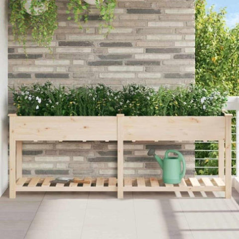 Garden Planter Beige 203 x 53 x 76.5 cm Solid fir wood 42006569