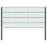 Fence Panel with Posts Iron 867x80 cm Green 278608