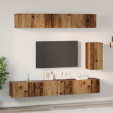 Wall TV Cabinet Wall-mounted 3 pcs Old Wood Engineered Wood 3393345