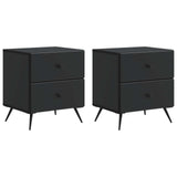 Bedside Cabinet 2 pcs Black 43 x 34.5 x 47.5 cm Engineered Wood 895448