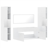 4 Piece Bathroom Furniture Set White Engineered Wood 3308536