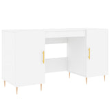 Desk White 140x50x75 cm Engineered Wood 829532