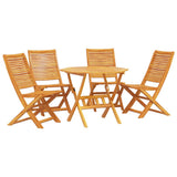 Garden Dining Set Folding 5 pcs Brown Solid Acacia Wood 3375704