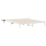 Bed Frame with Side Tables White 180 x 210 cm Solid Pine Wood 873233