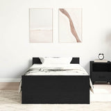 Bed Frame without Mattress Black Oak 100x200 cm Engineered Wood 862366