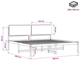 Bed Frame with Upholstered Headboard Natural and Dark Grey 3405104