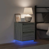 Bedside Cabinet 2 pcs Grey 39 x 34.5 x 50 cm Engineered wood 869621