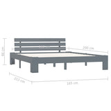 Bed Frame Grey Solid Pine Wood and Plywood 160x200 cm Durable 283170