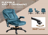 Massage Recliner Chair Heated Office Chair with Six Massage Points Velvet-Feel Fabric 360&deg Swivel T3398P328198