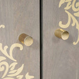 Sideboard Grey and Gold 60 x 33 x 75 cm Solid Mango Wood 4018774