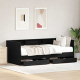 Daybed with Headboard Black Oak 90 x 190 cm Engineered Wood 3334004