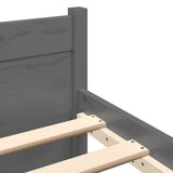 Bed Frame without Mattress Grey Solid Wood 135x190 cm Double Double 815021