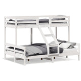 ZNTS Bunk Bed without Mattress 90x200/140x200 cm White Solid Wood 3207174