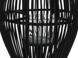 Hanging Candle Lantern Holder Bamboo Black 60 cm 246813
