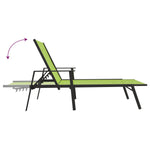 ZNTS Sun Lounger Steel and Textilene Fabric Green 317598