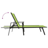 ZNTS Sun Lounger Steel and Textilene Fabric Green 317598