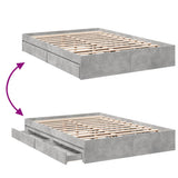 Bed Frame with Drawers without Mattress Concrete Grey 160x200 cm 3280646