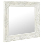 ZNTS Wall Mirror Baroque Style 60x60 cm White 320332