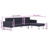 L-shaped Sofa Bed Dark grey Polyester 282304