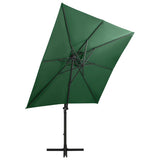 Cantilever Garden Parasol Green Polyester, Aluminium Large 312321