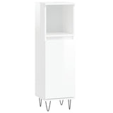 Bathroom Cabinet High Gloss White 30x30x100 cm Engineered Wood 831558