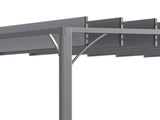 3 x 3 Outdoor Pergola with Retractable Roof, Aluminium Louvered Patio Gazebo Canopy for Lawn T3398P323905