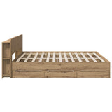 Bed Frame with Storage and Headboard Artisan Oak 180 x 200 cm 3445831