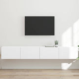 TV Wall Cabinet 2 pcs White Engineered Wood 892230