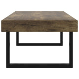 Coffee Table Dark Brown and Black 120x60x40 cm MDF and Iron 286103