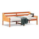 ZNTS Day Bed without Mattress Wax Brown 75x190 cm Small Single Solid Wood Pine 842845