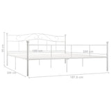284521 Bed Frame without Mattress White Metal 180x200 cm Super King