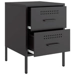 ZNTS Bedside Cabinet Black 36x39x50.5 cm Steel 842922