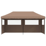Foldable Party Tent Pop-Up with 3 Sidewalls Brown 4004948