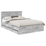 Bed Frame with Drawer Concrete Grey 150 x 200 cm Engineer Wood 3407973