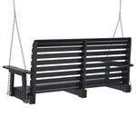 ZNTS Garden Swing Bench with Metal Chains Black Solid Wood Fir 4008982