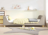 Children's Bed Frame with Headboard Light Grey 80 x 160 cm 42010856