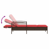 Sun Lounger Reclining Brown 63 x 200 x 81 cm Poly Rattan 368306