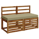 2-Piece Bench Cushions SOEST 2 pcs 100% Polyester Light Green 950185