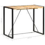 ZNTS Bar Table 140x70x110 cm Solid Mango Wood 285957