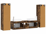 Bathroom Furniture Set 5 pcs Smoked Oak 33 x 34.5 x 160 cm 3406038