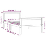 Bed Frame without Mattress Solid Wood Pine 90x200 cm 322174